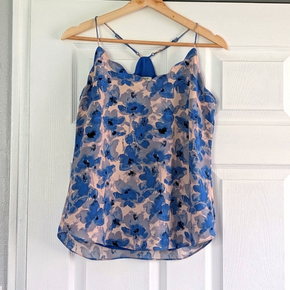 J. Crew Blue Floral Camisole Top